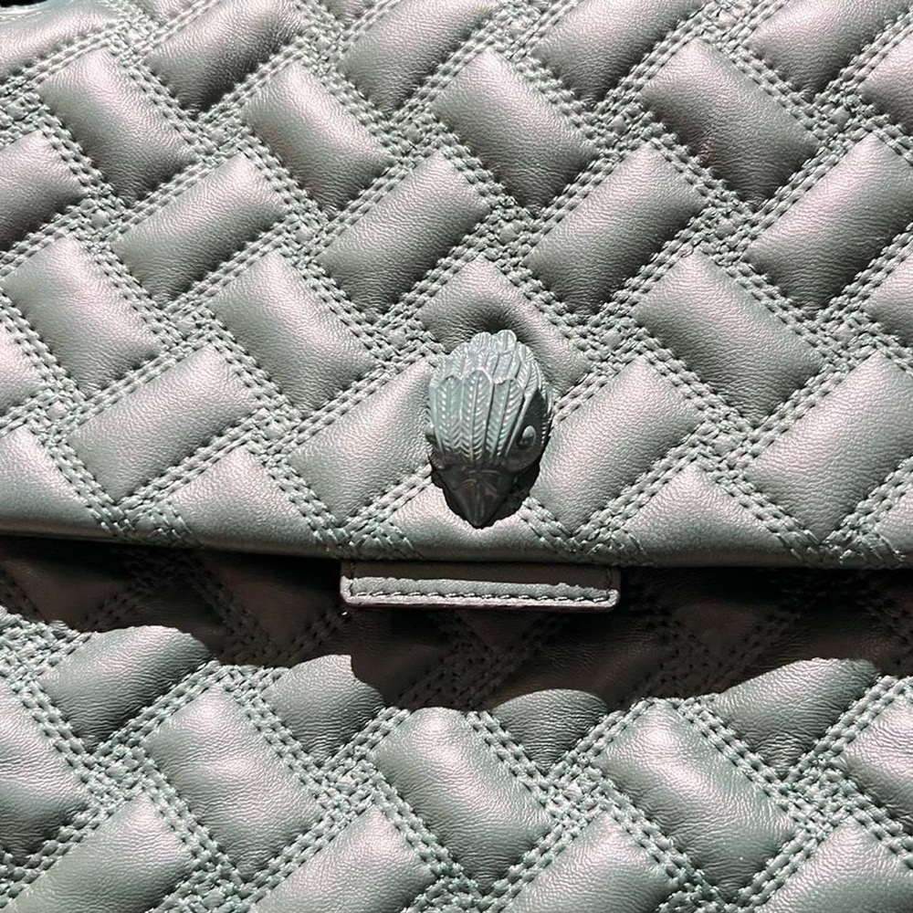 Kurt Geiger Emerald Green Quilted Chain-Handle Shoulder Bag - Picture 9 of 16